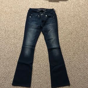 American Eagle dark wash kick boot stretch boot cut jean